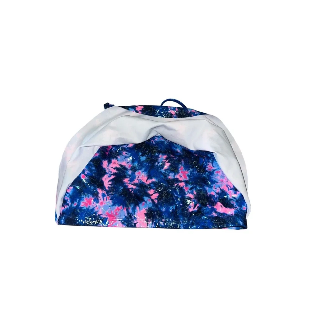 Under Armour bikini set tie-dye style print photon blue and bright pink 16 girls
